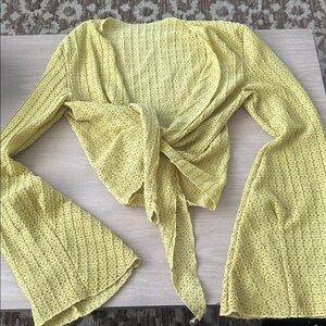PLT SET Yellow Tie-Front Knit